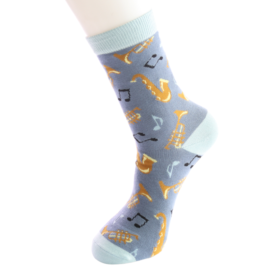 Jazz Band on Denim Womens Novelty Ankle Socks Adult One Size image 2