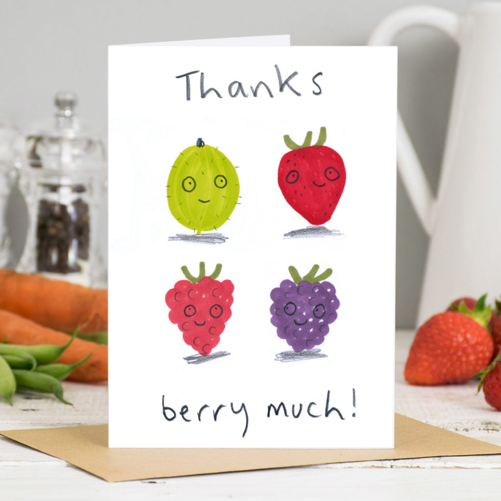 Thanks Berry Much eco-friendly humour greetings card image 1