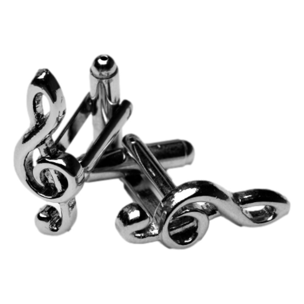 Treble Clef Silver-plated cufflinks image 0