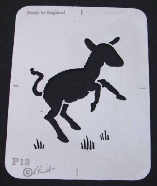 Stainless steel lamb P13 cake decorating / card making stencil image 0