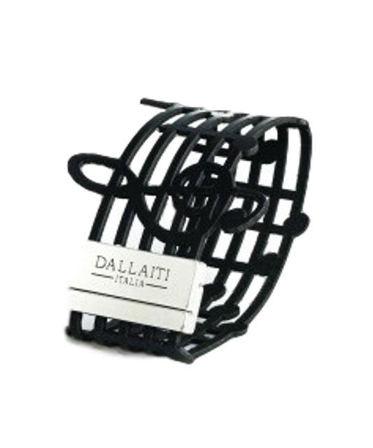 Treble Clef Music Stave Italian Leather Black Bracelet image 0