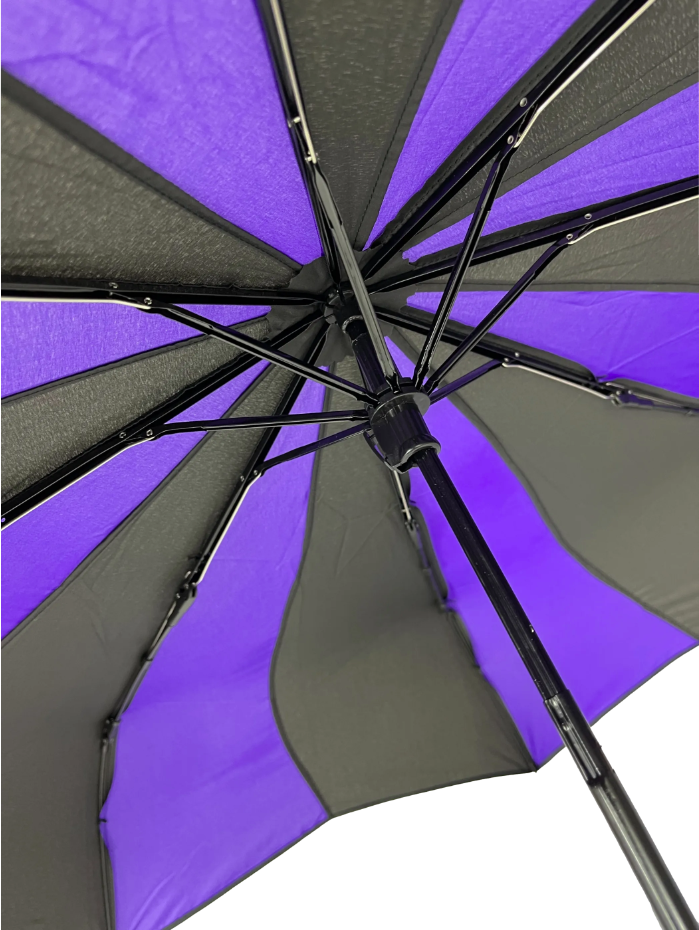 Everyday Swirl Purple/Black Folding Umbrella Lightweight image 5