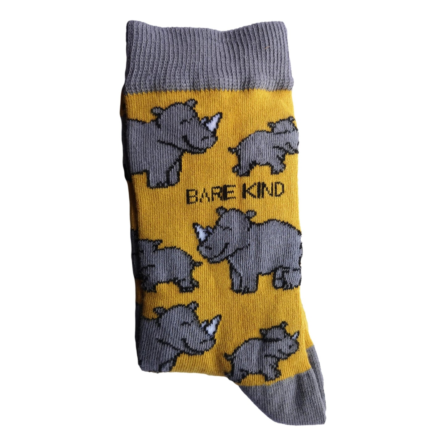 Save The Rhinos Yellow Womens Novelty Ankle Socks Adult One Size image 2