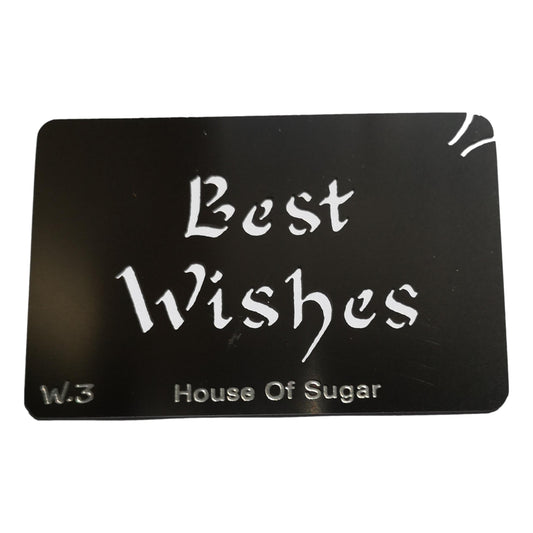 Stainless steel W3 Best Wishes cake decorating / card making stencil image 0