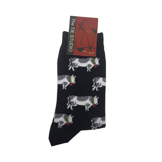 Farm Cows Dairy Vet Fresian Cowbell Unisex Novelty Ankle Socks Adult Size 6-11 image 0