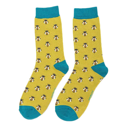 Honey Bees on Lime Ladies Novelty Ankle Socks Adult One Size image 0