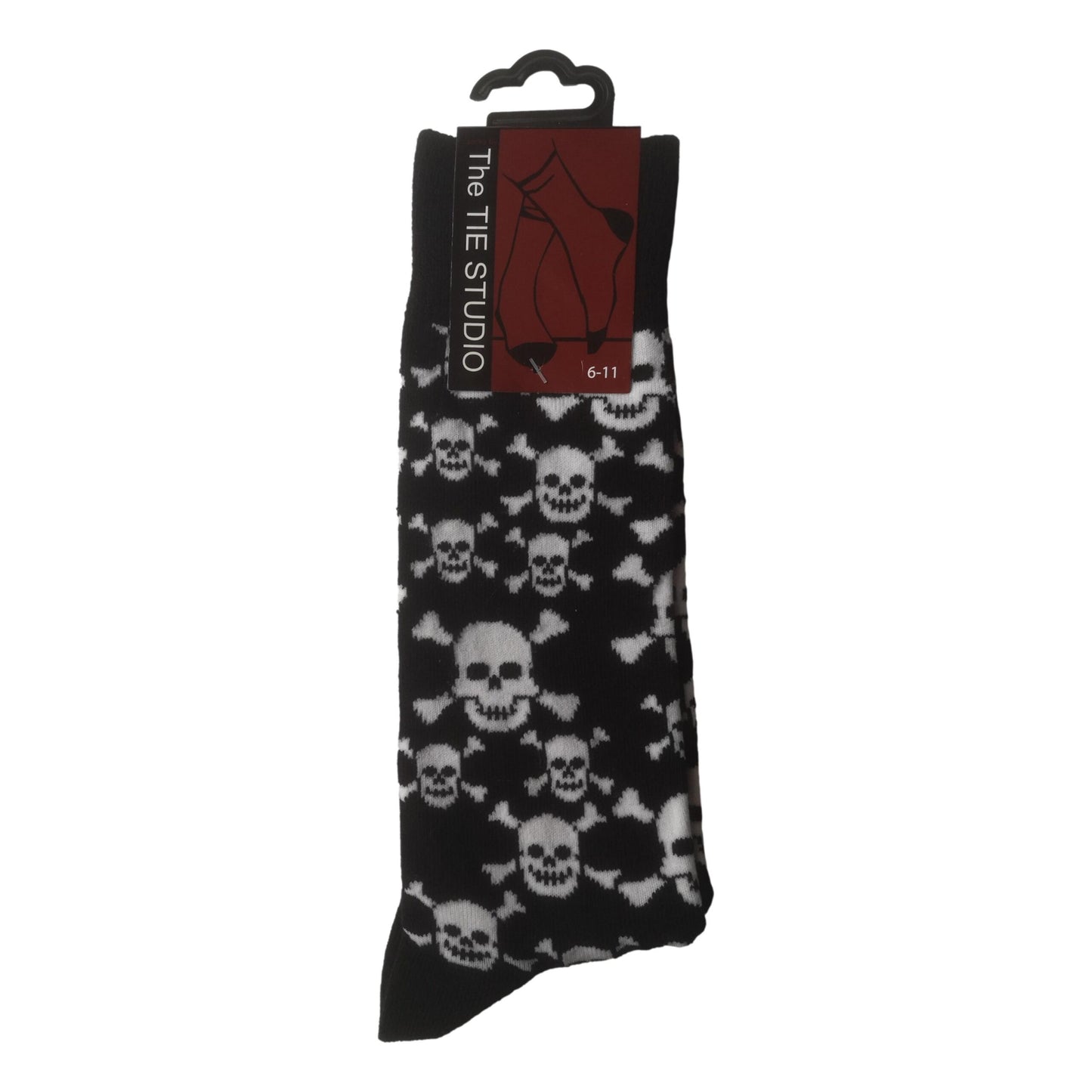 Skull and Crossbones Black Unisex Novelty Ankle Socks Adult Size 6-11 image 0