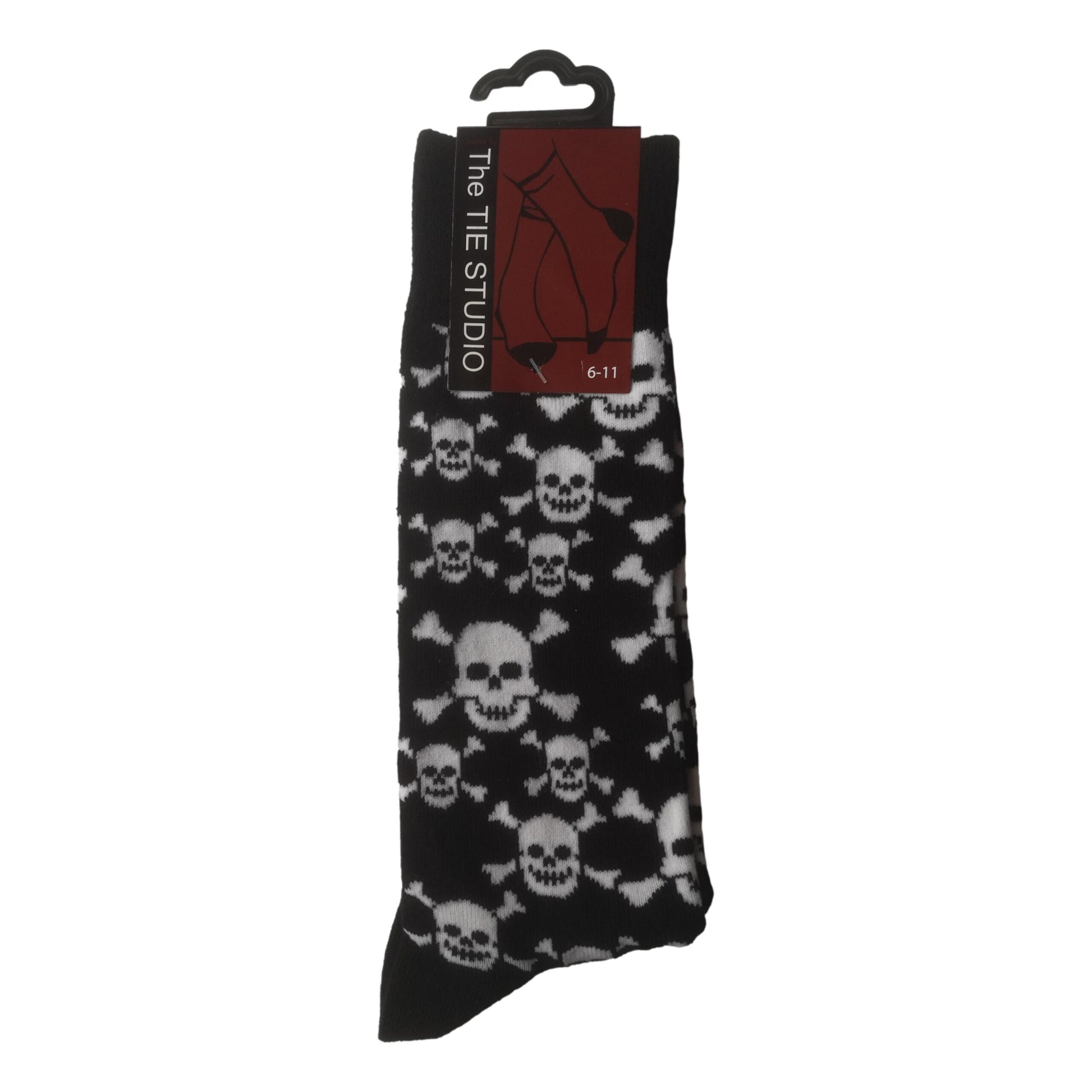 Skull and Crossbones Black Unisex Novelty Ankle Socks Adult Size 6-11 image 0