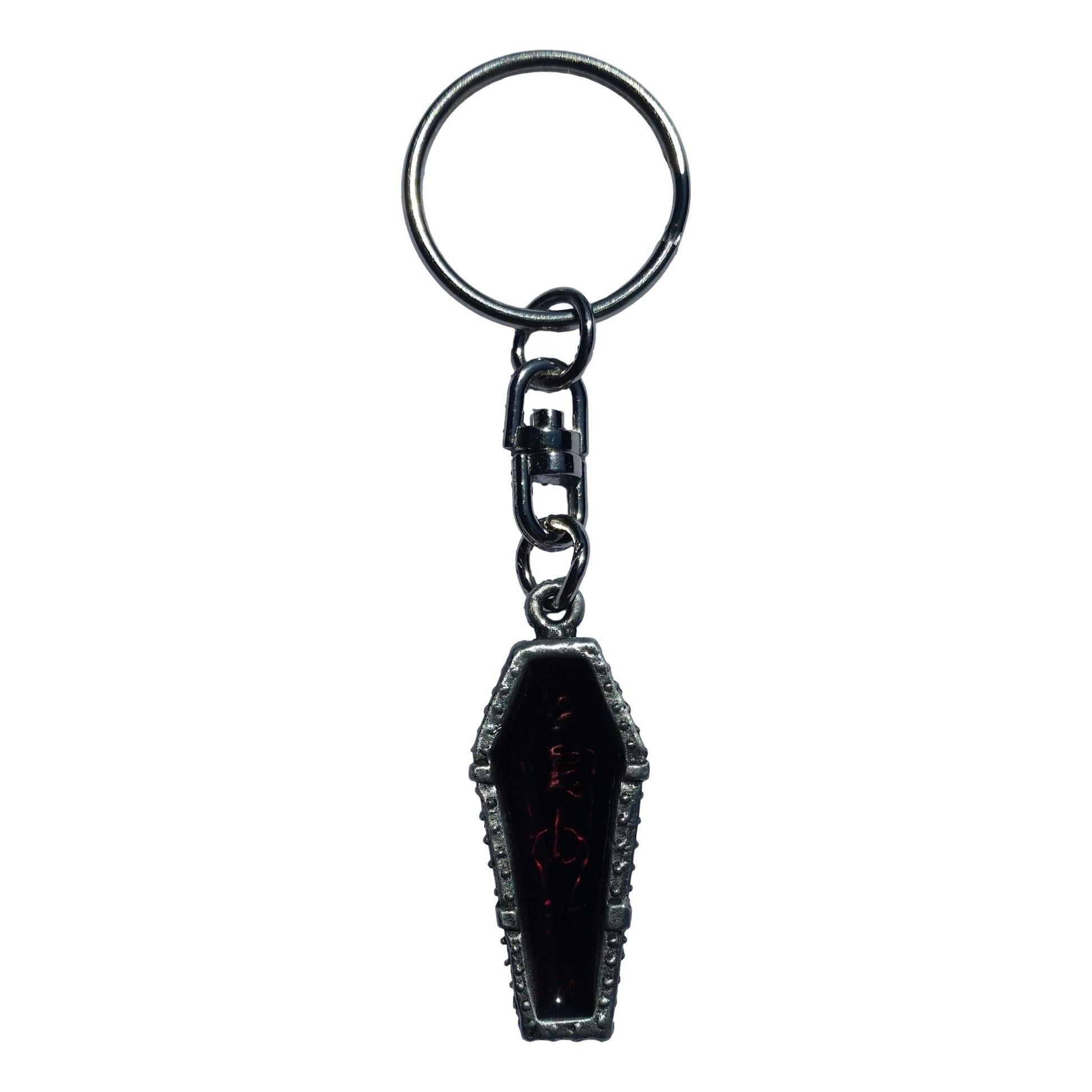 Skeleton in Bloodbath pewter metal keyring image 0
