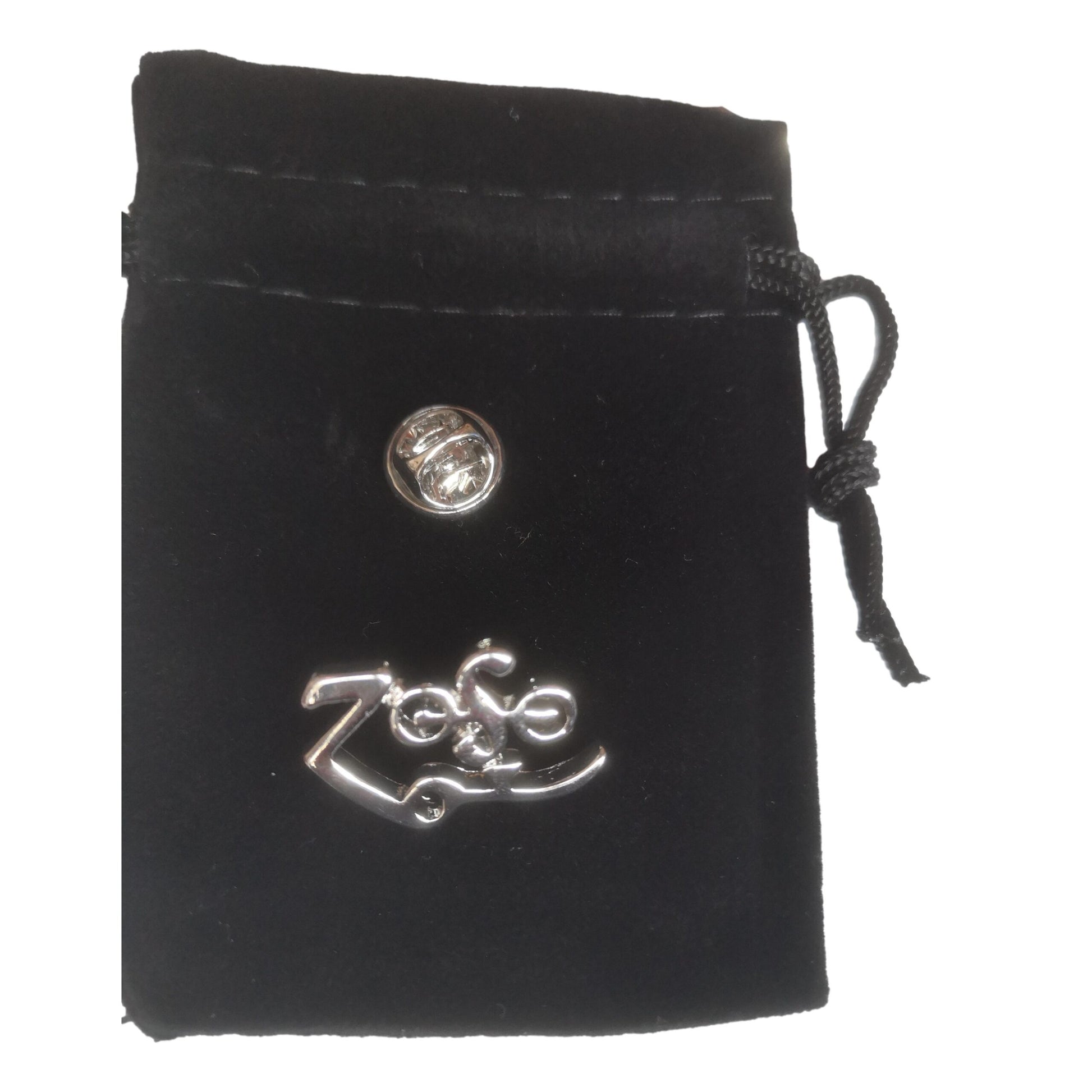 Polished Jimmy Page Zoso silver metal pin badge image 2