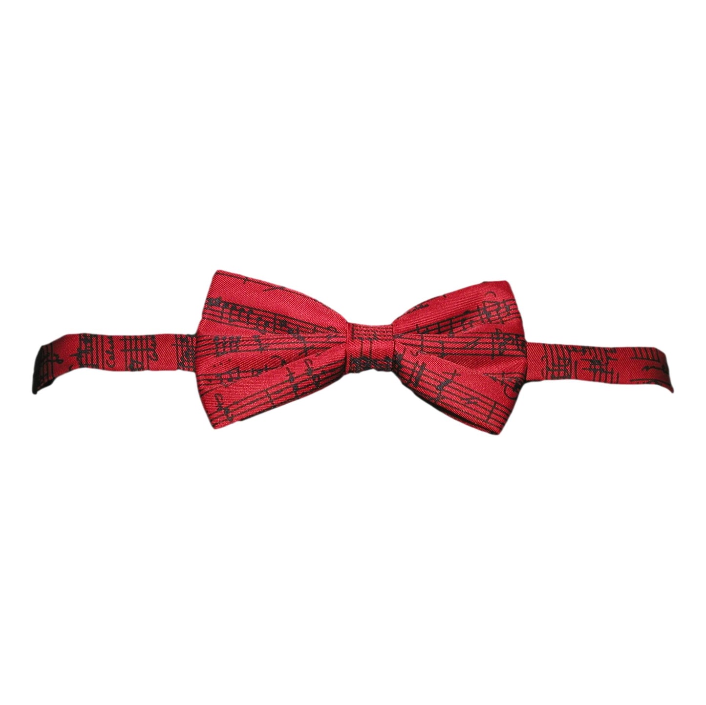 Music Stave Red Fancy Polyester Bow Tie image 1