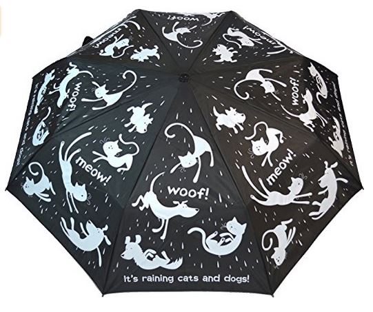 It's Raining Cats and Dogs Folding Umbrella Lightweight image 2