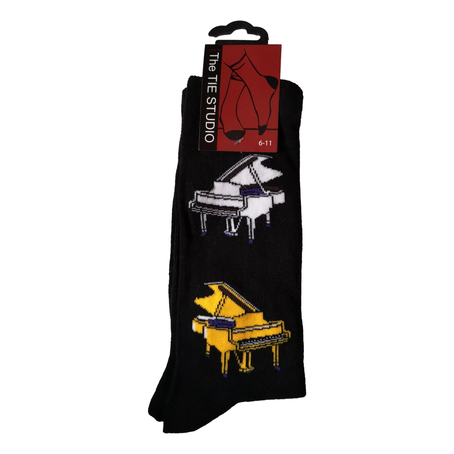 Grand Pianos Music Pianist Unisex Novelty Black Ankle Socks Adult Size 6-11 image 0