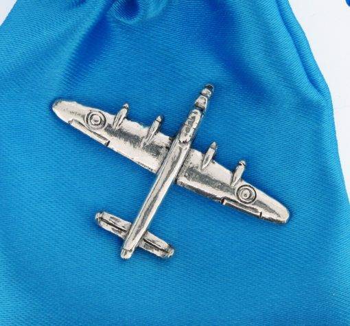 Lancaster Bomber polished pewter metal lapel pin badge image 3