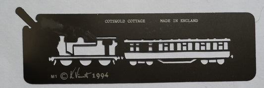 Stainless steel M1 long train cake decorating / card making stencil image 0
