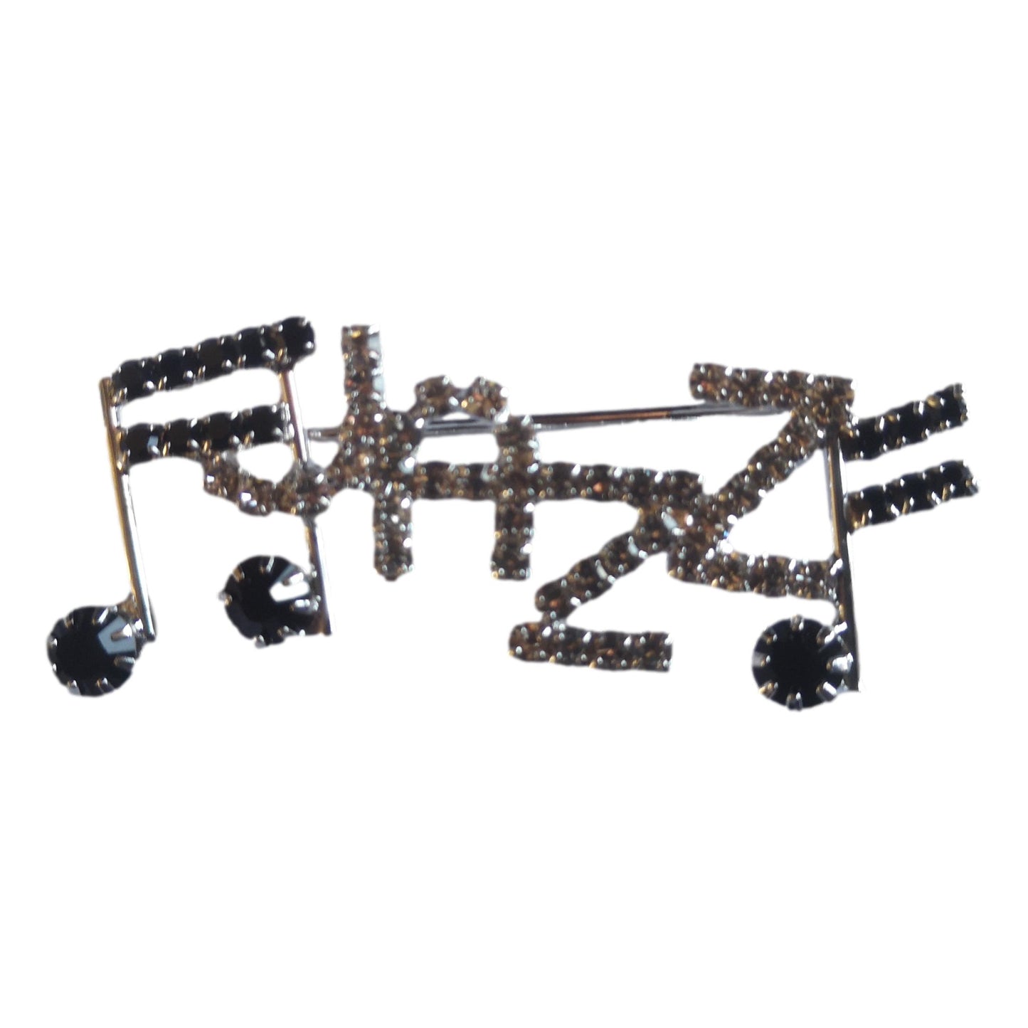JAZZ Music Notes Star diamante crystal pin brooch image 0