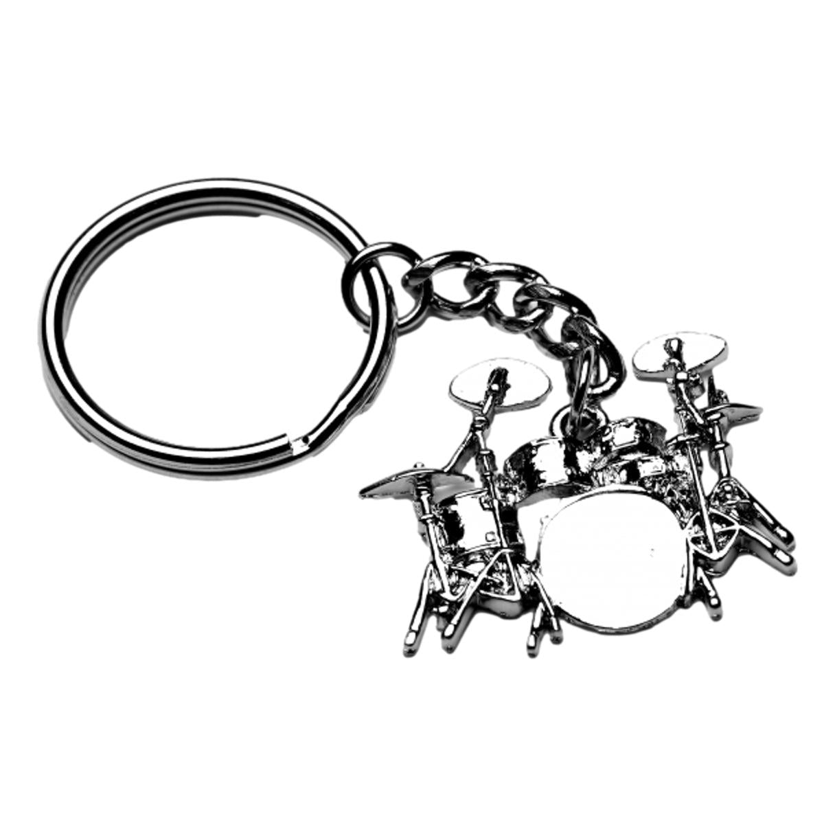 Drum Kit polished silver-plated keyring image 0