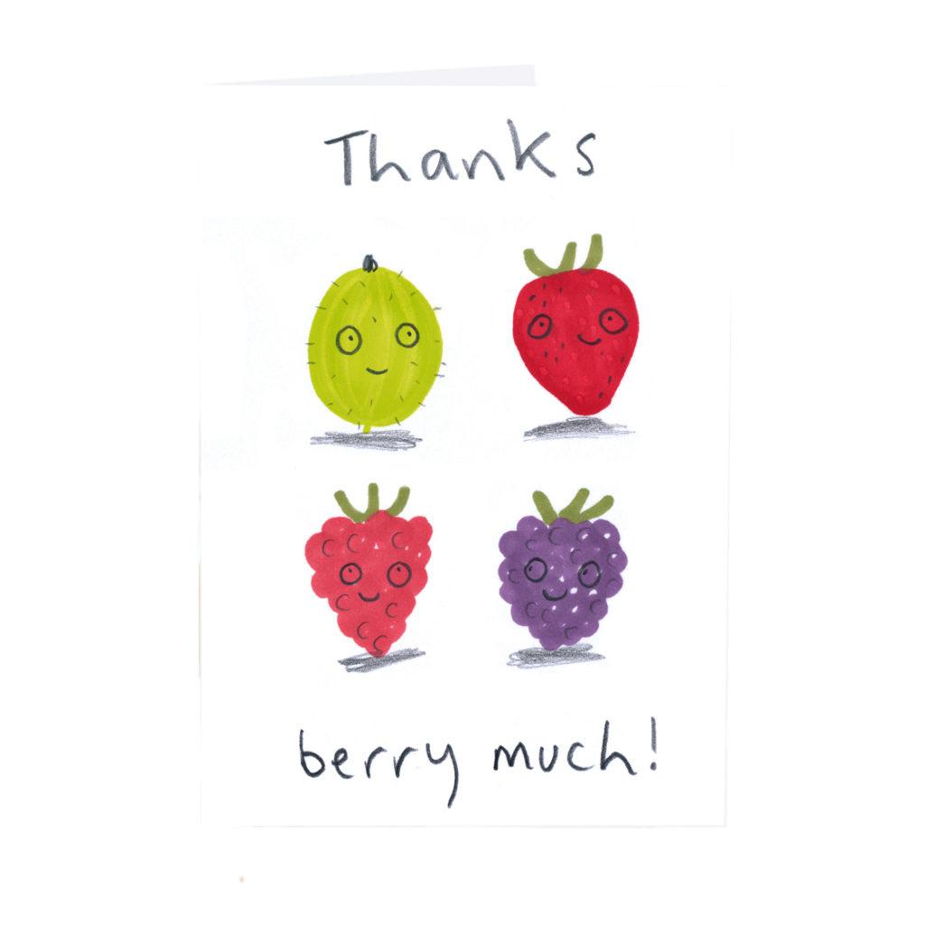 Thanks Berry Much eco-friendly humour greetings card image 0