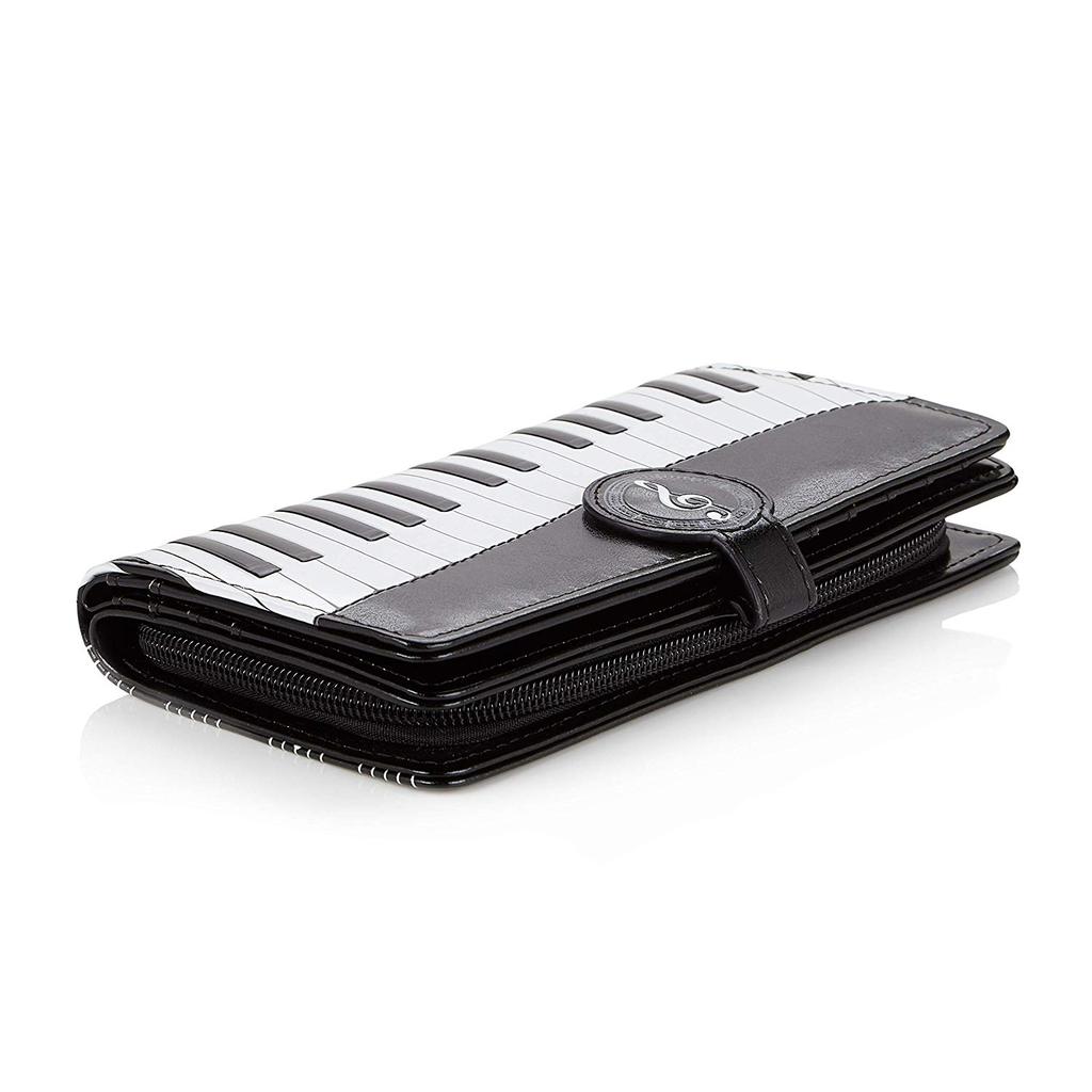 Piano Symphony Black Leatherette Young Ladies Zipper Purse Wallet image 3