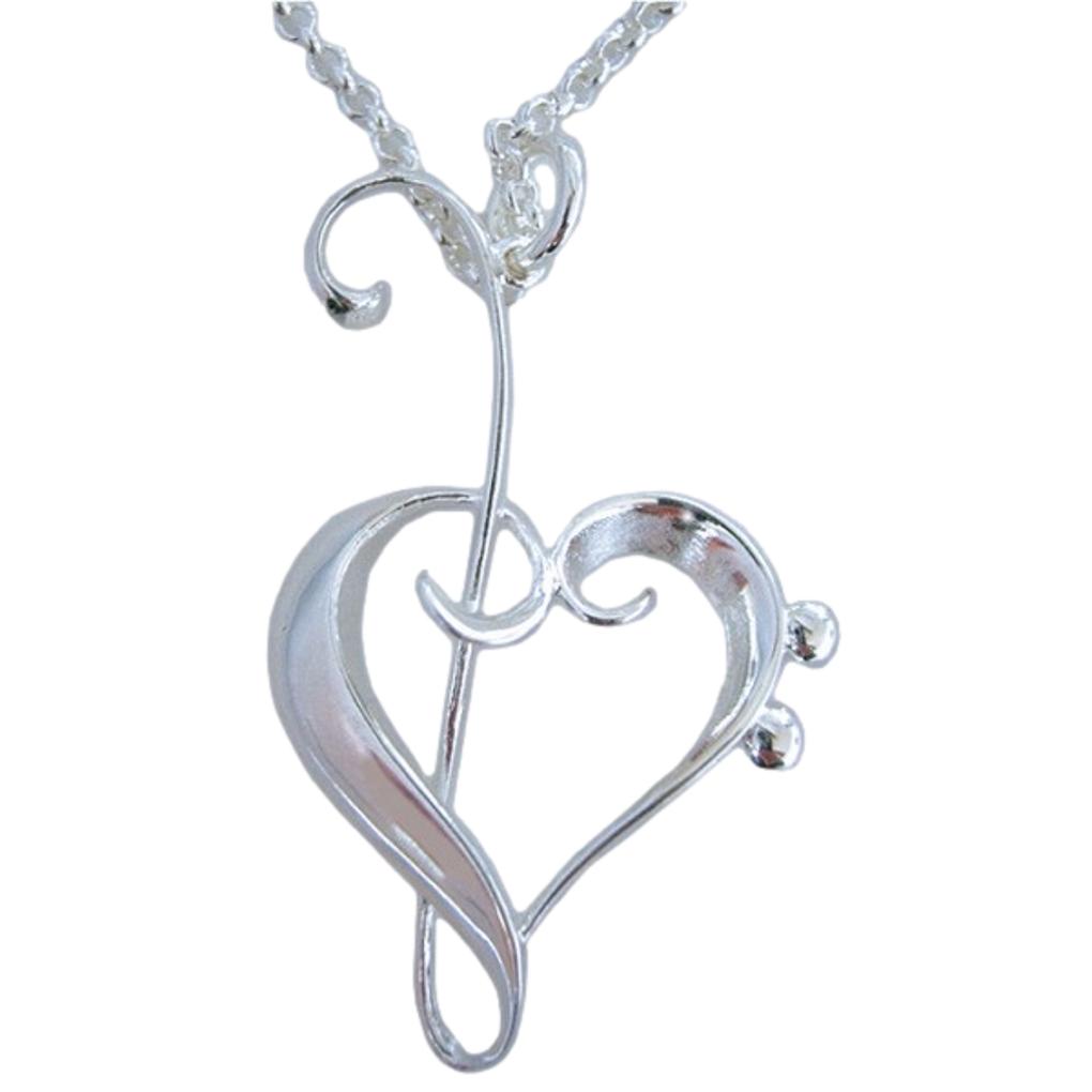 Heart of Clefs silver-plated Swarovski crystal pendant image 0