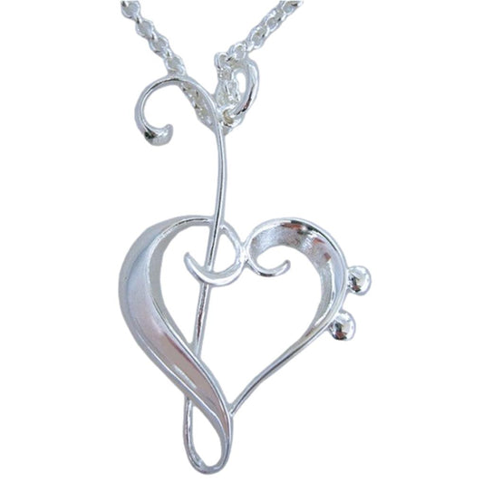 Heart of Clefs silver-plated Swarovski crystal pendant image 0