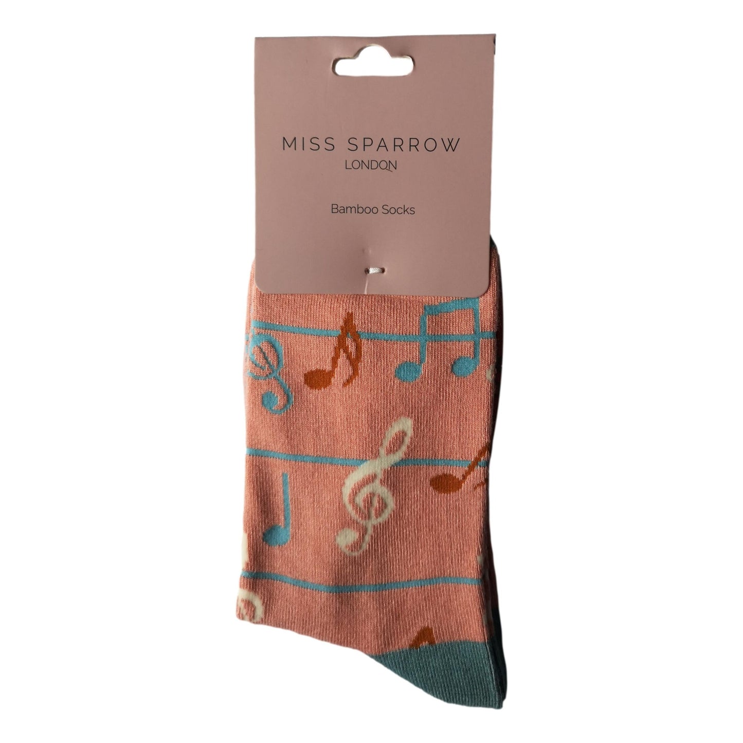 Treble Clefs and Music Notes Jazz Dusky Pink Womens Novelty Ankle Socks Adult One Size image 1