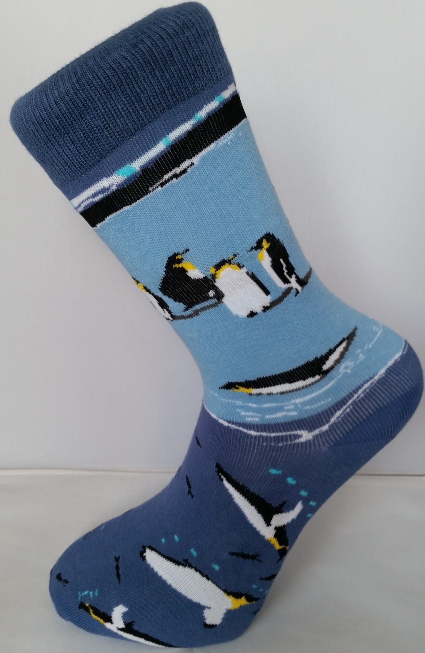 Penguins on ice Unisex Novelty Ankle Socks Adult Size 6-11 image 1