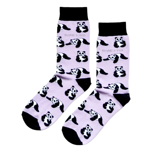 Save The Pandas Lilac Womens Novelty Ankle Socks Adult One Size image 0