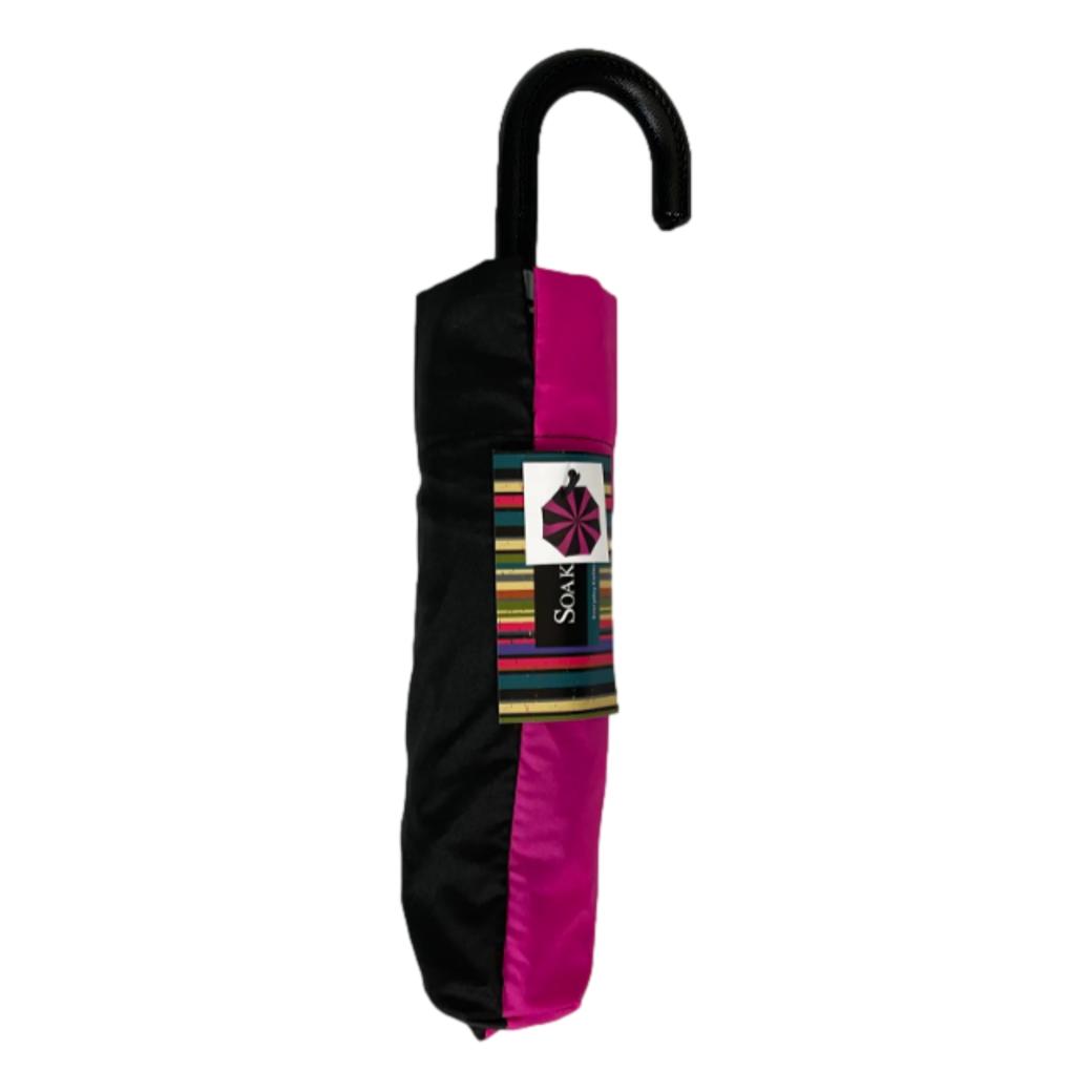 Everyday Swirl Pink/Black Folding Umbrella Lightweight image 2