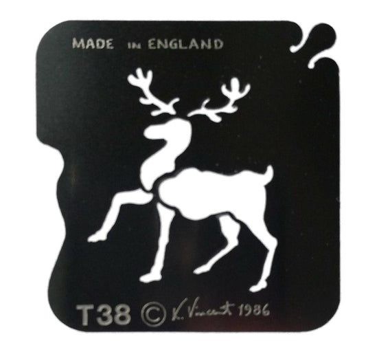 Stainless Steel Reindeer prancing T38 cake decorating / card making stencil image 0