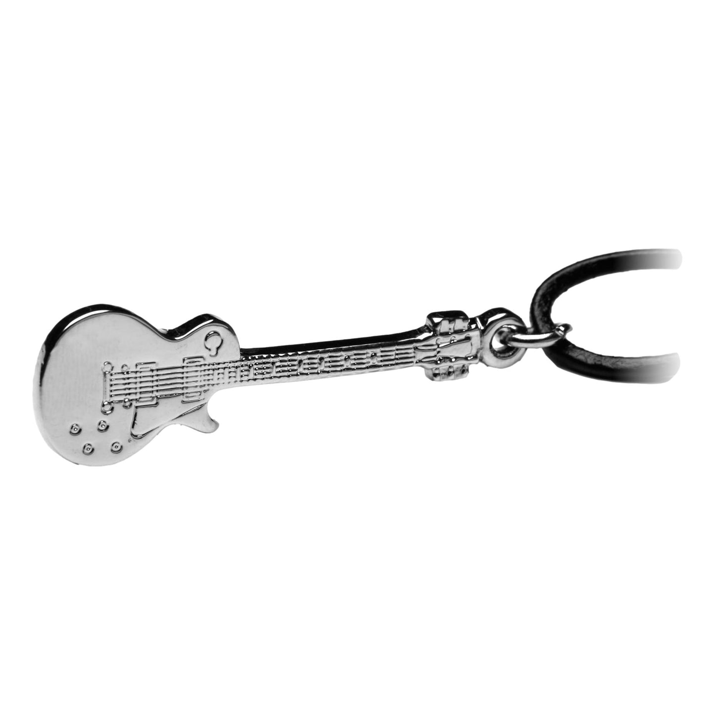 Les Paul Guitar silver-plated black cord pendant image 0