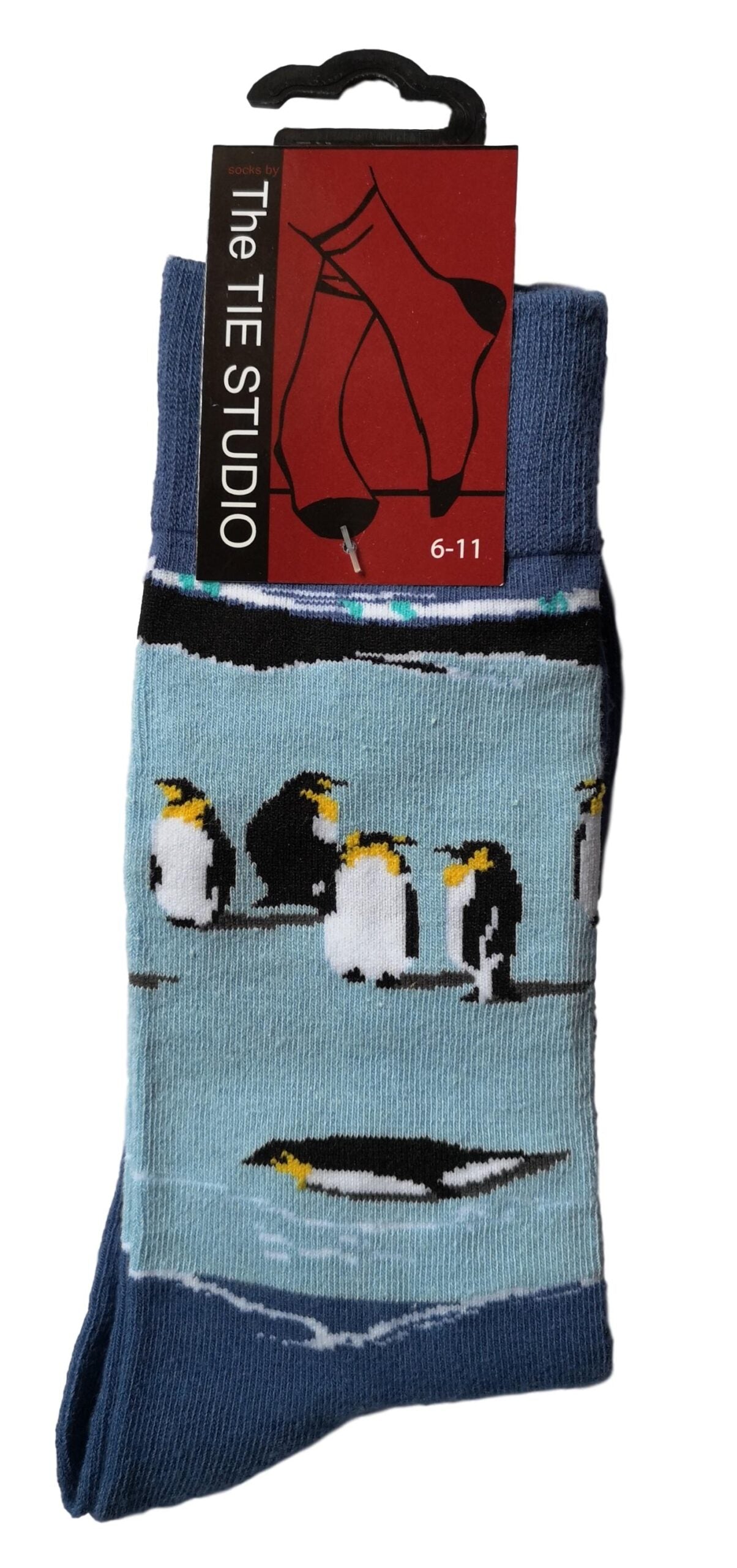 Penguins on ice Unisex Novelty Ankle Socks Adult Size 6-11 image 0