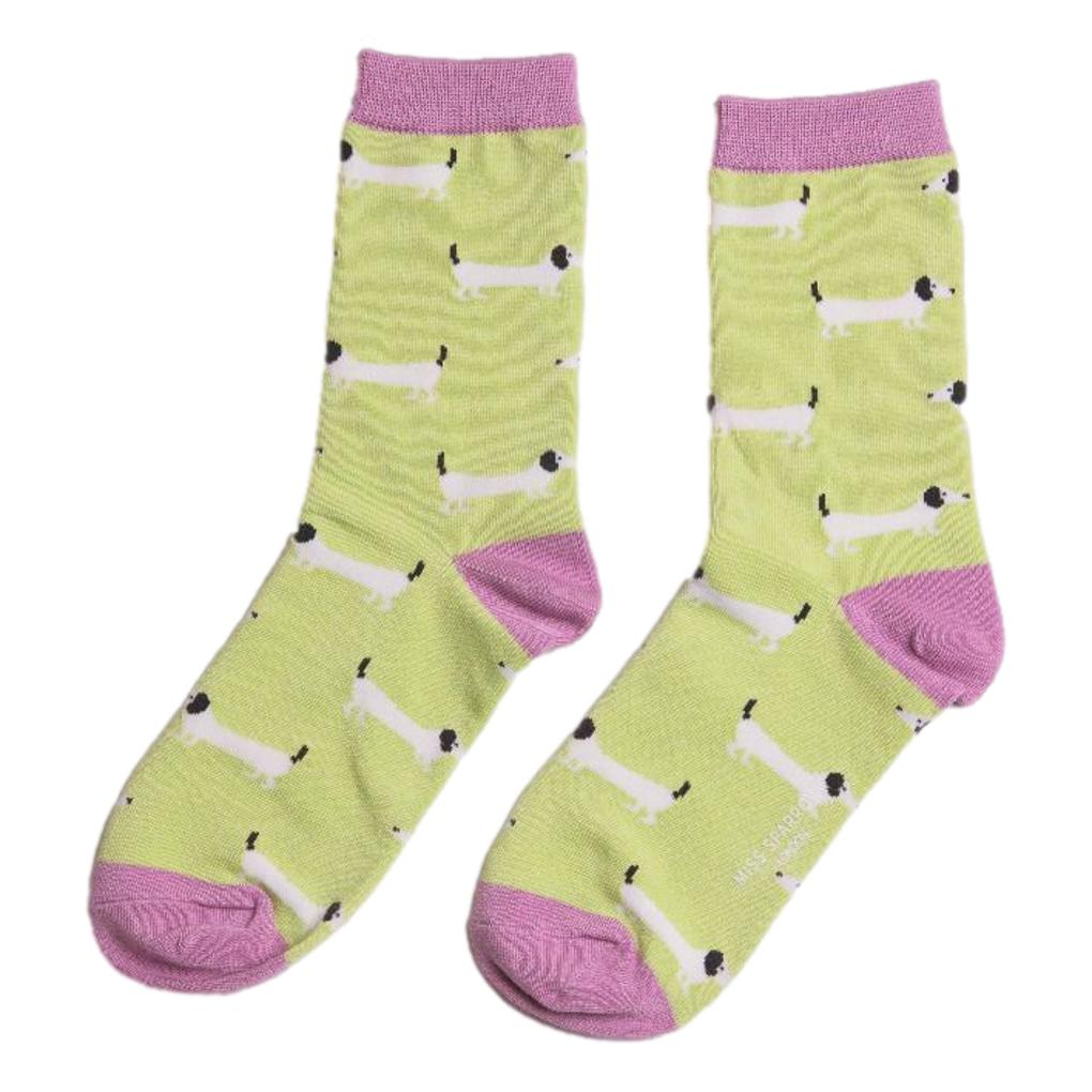 Sausage Dog Mint Womens Novelty Ankle Socks Adult One Size image 0