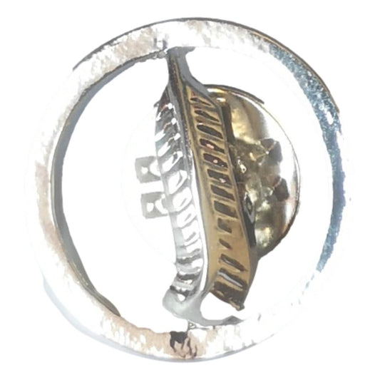 Polished Robert Plant Feather silver metal pin badge image 0