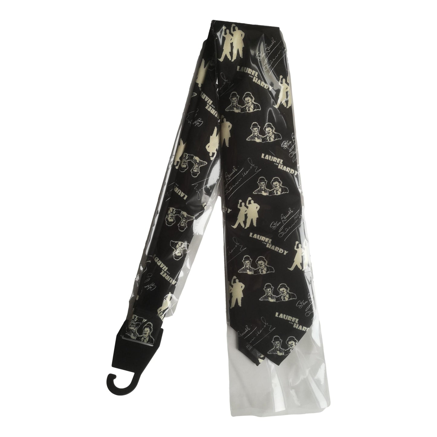 Laurel and Hardy Dancing Sleeved Black 100% Polyester Classic Tie image 1