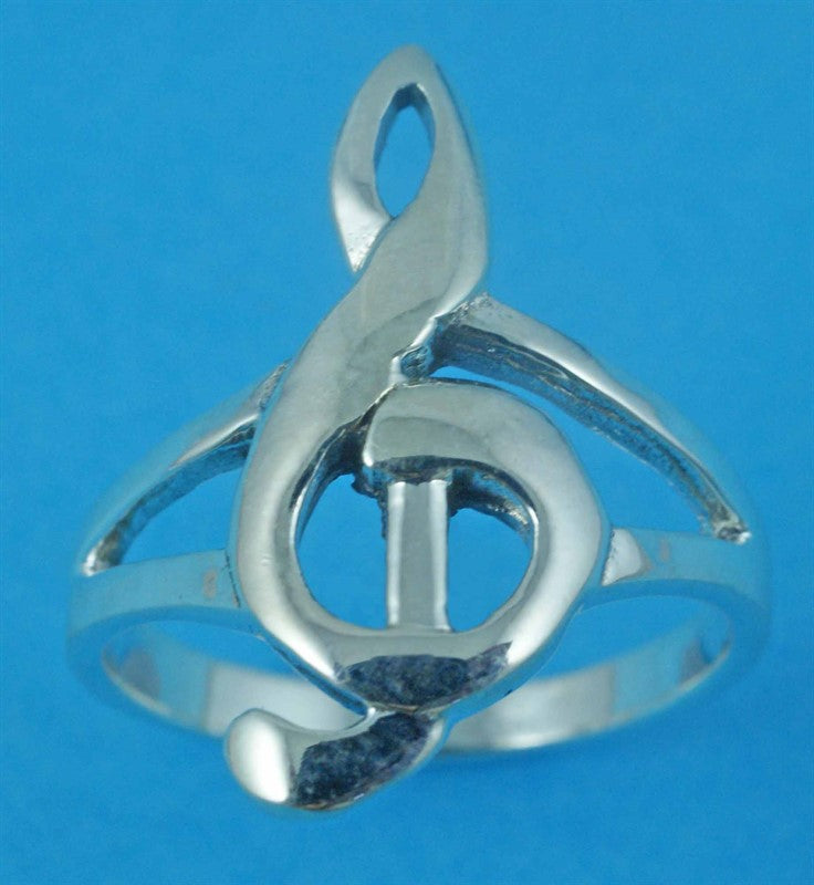 Treble Clef sterling silver ring image 1