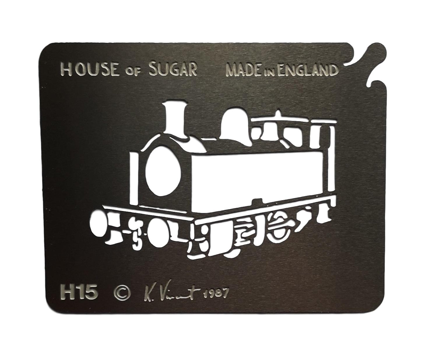 Stainless steel H15 Steam Tank Engine cake decorating / card making stencil image 0