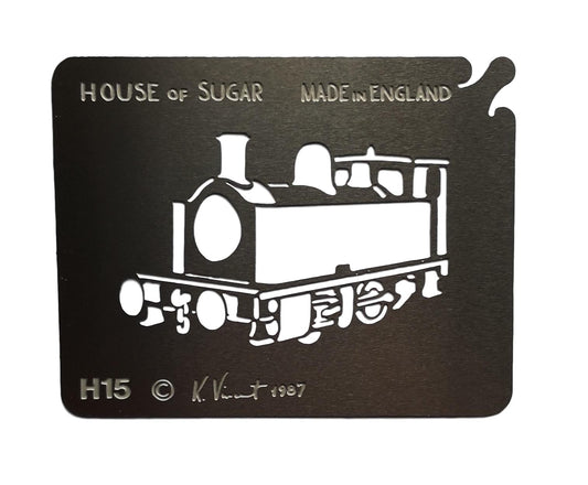 Stainless steel H15 Steam Tank Engine cake decorating / card making stencil image 0