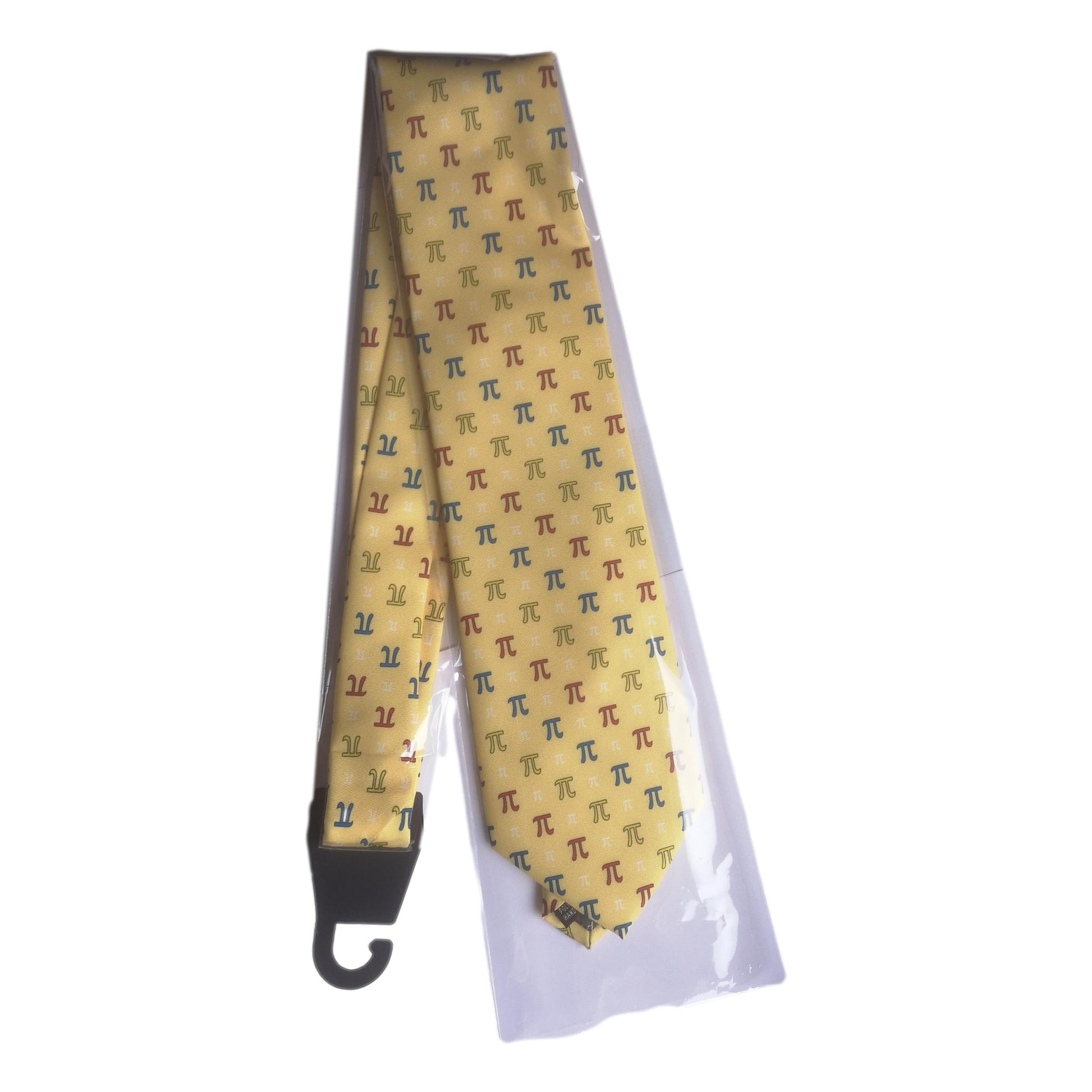 PI Mathematical Symbols Scientist Teacher Student Yellow Polyester Tie sleeved with hook image 3