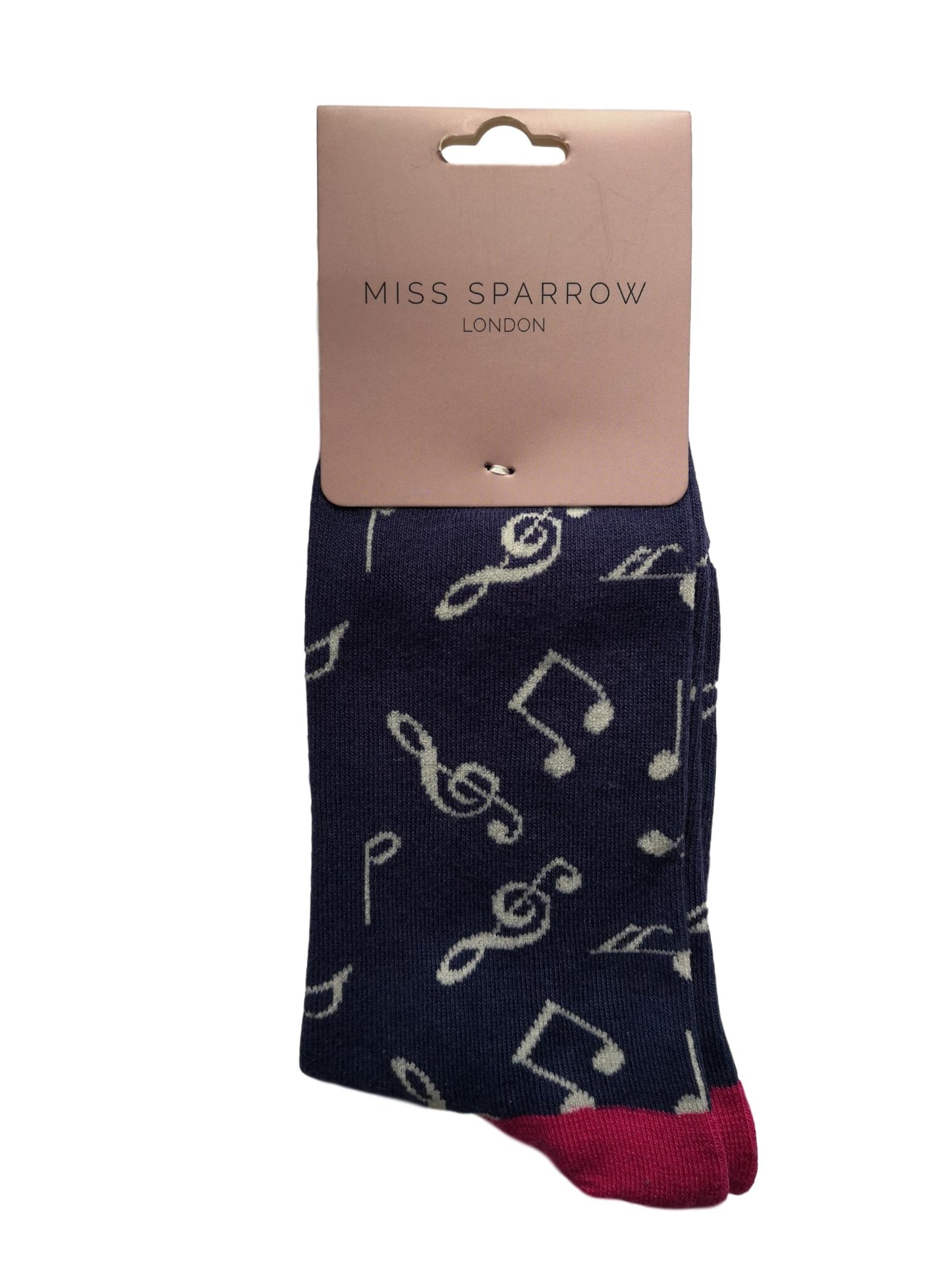 Treble Clefs and Music Notes Navy Womens Novelty Ankle Socks Adult One Size image 1