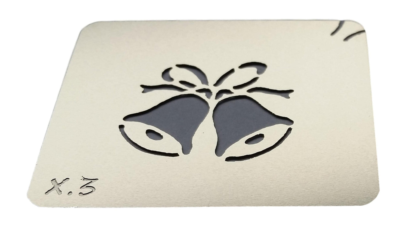 Stainless steel X3 Christmas Bells cake decorating / card making stencil image 0