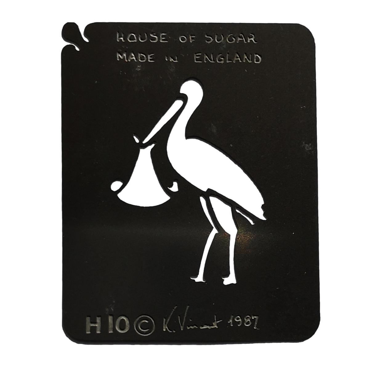 Stainless steel H10 Stork cake decorating / card making stencil image 0