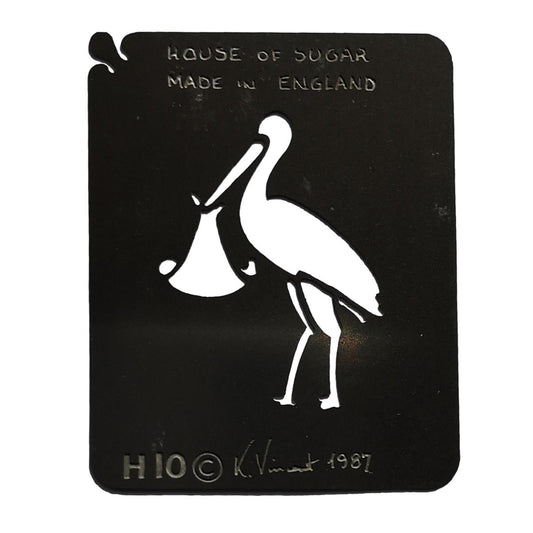 Stainless steel H10 Stork cake decorating / card making stencil image 0
