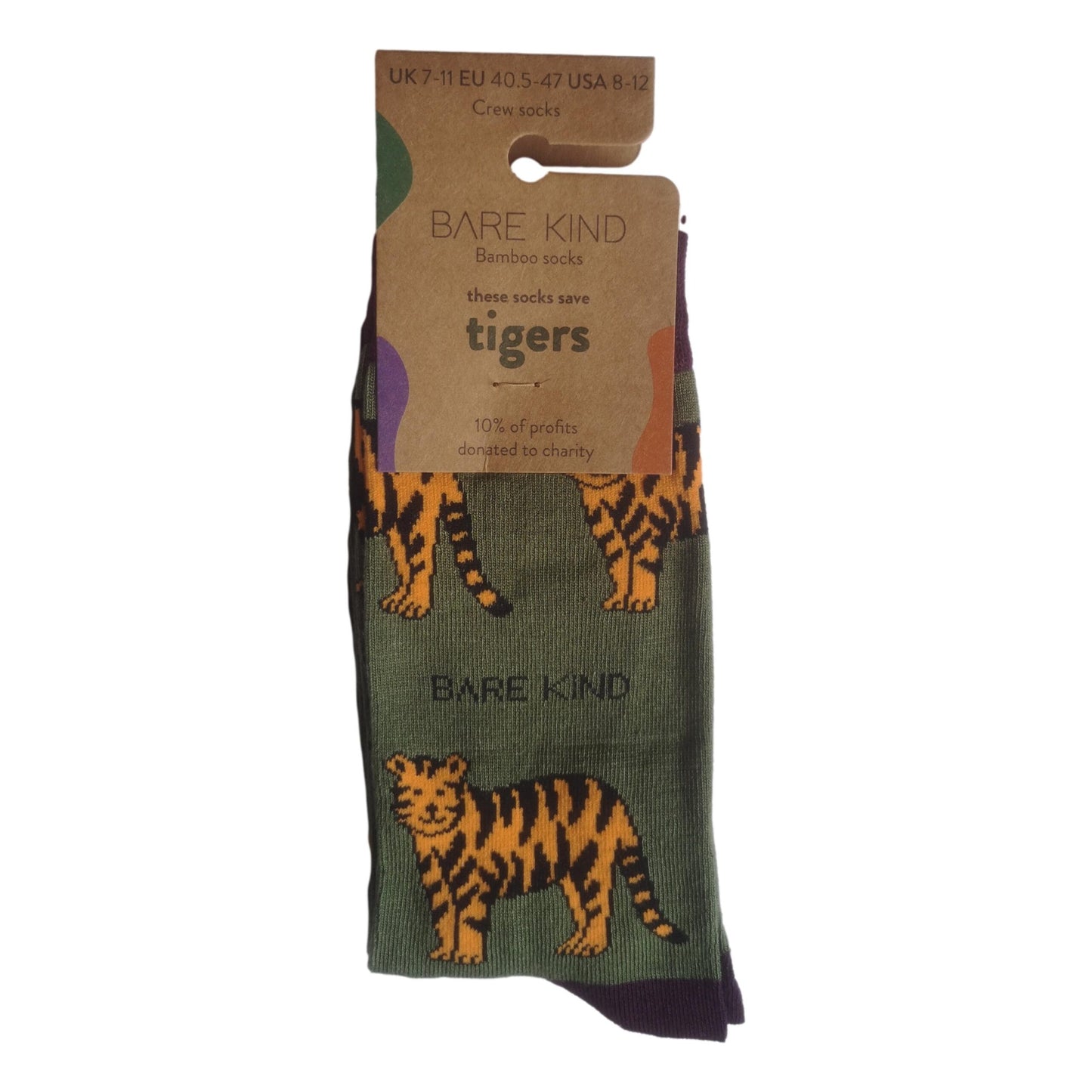 Save The Tigers Unisex Novelty Ankle Socks Adult One Size image 1