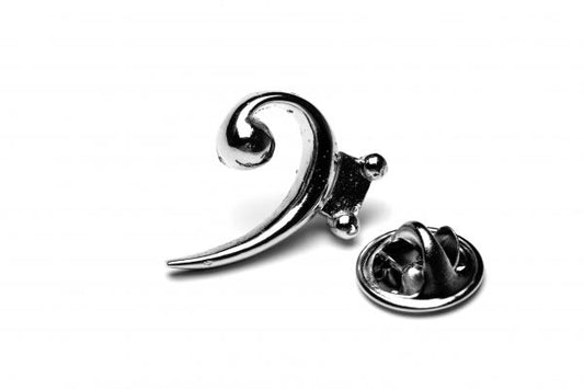 Polished Bass Clef silver-plated pin badge gift musician conductor teacher student image 0