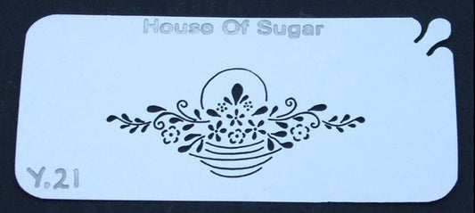 Stainless steel Y21 Basket of flowers small cake decorating / card making stencil image 0
