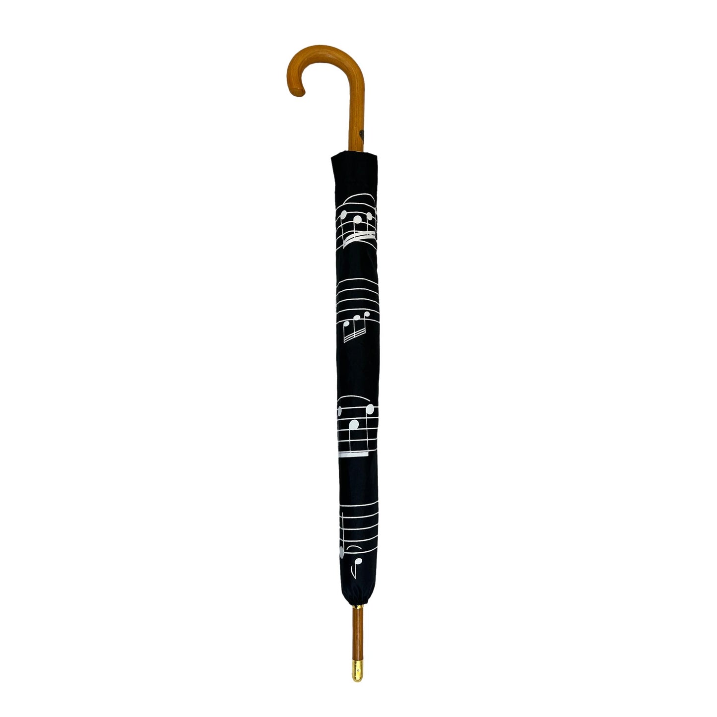 White Music Notes on black Umbrella Lightweight image 1