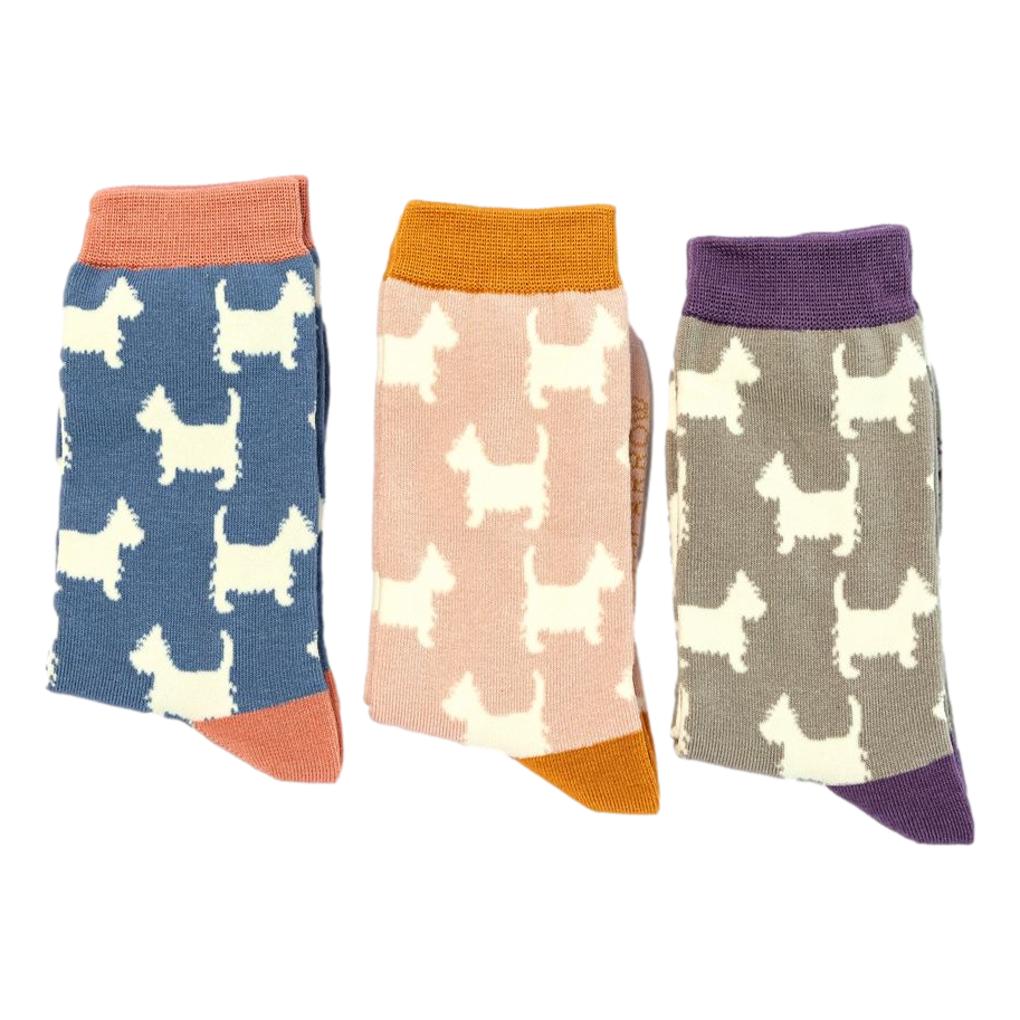 Scottie Dog Dusky Pink Womens Novelty Ankle Socks Adult One Size image 1