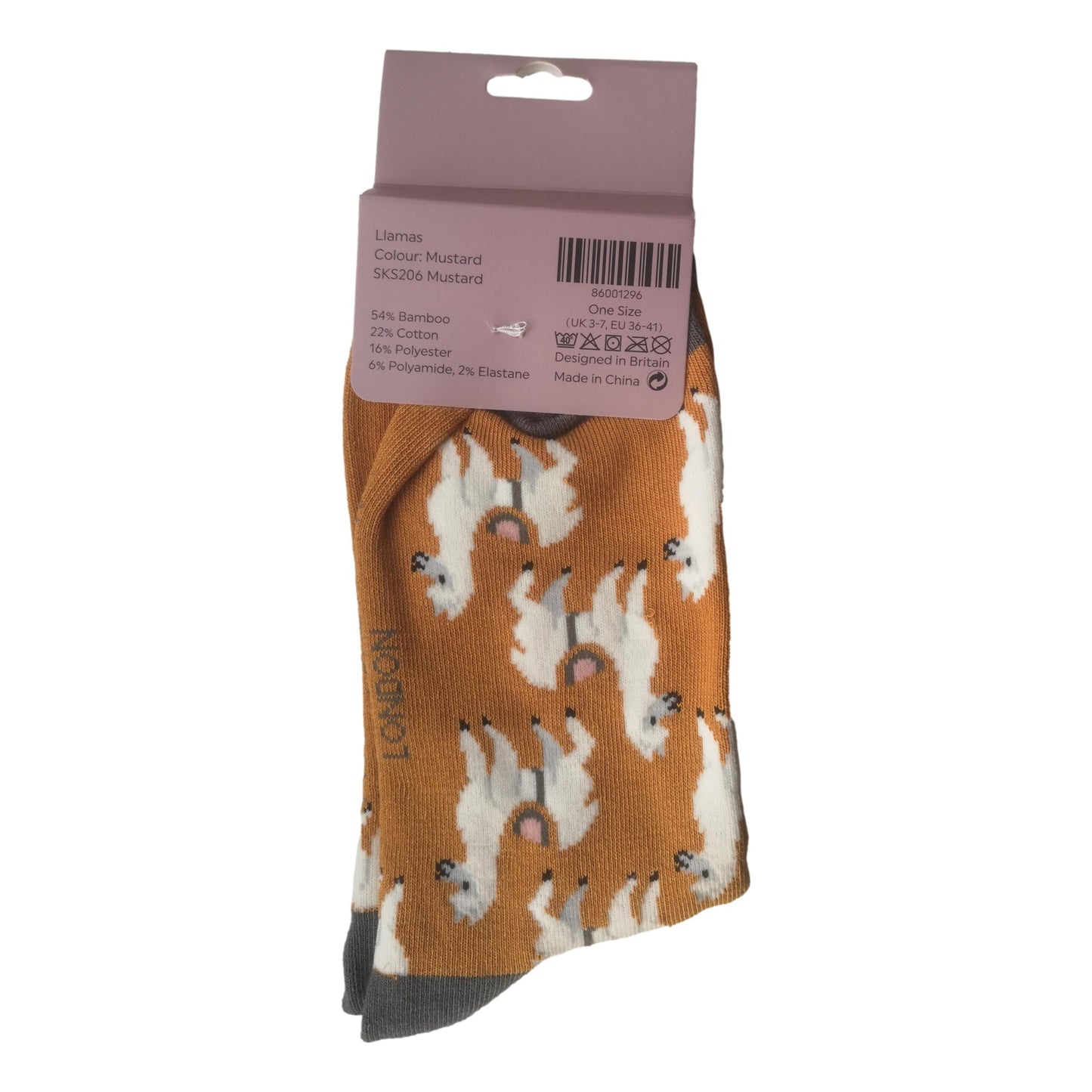 Llamas on Mustard Yellow Womens Novelty Ankle Socks Adult One Size image 2