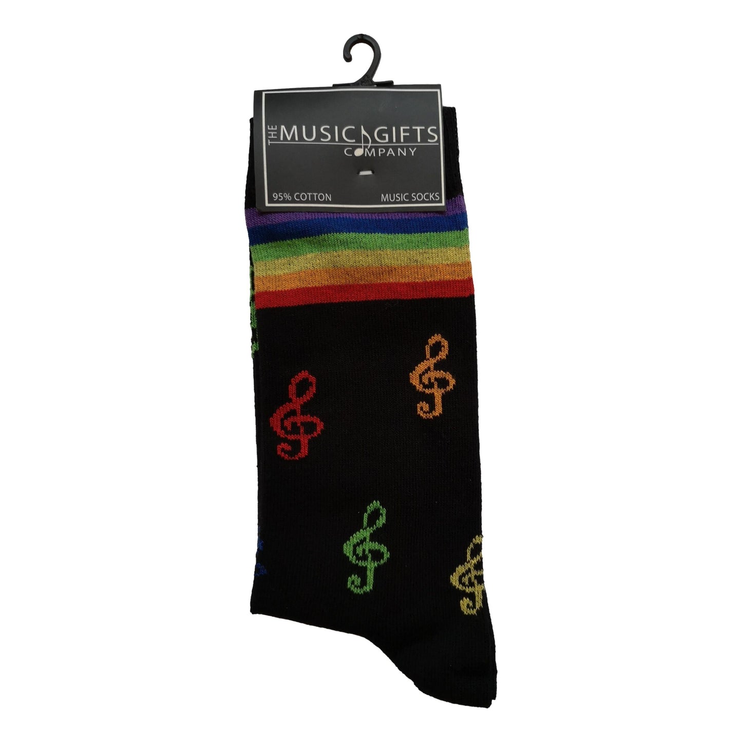Coloured Treble Clefs LGBTQ Cottonrich Unisex Novelty Ankle Socks Adult Size 6-11 image 0